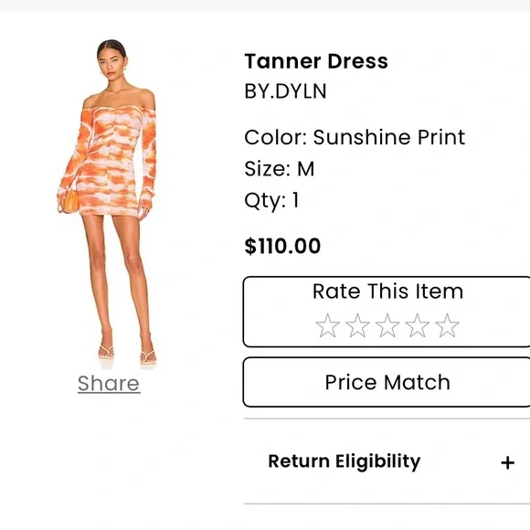 Off shoulder Tanner Dress Long Sleeve - Picture 8 of 8